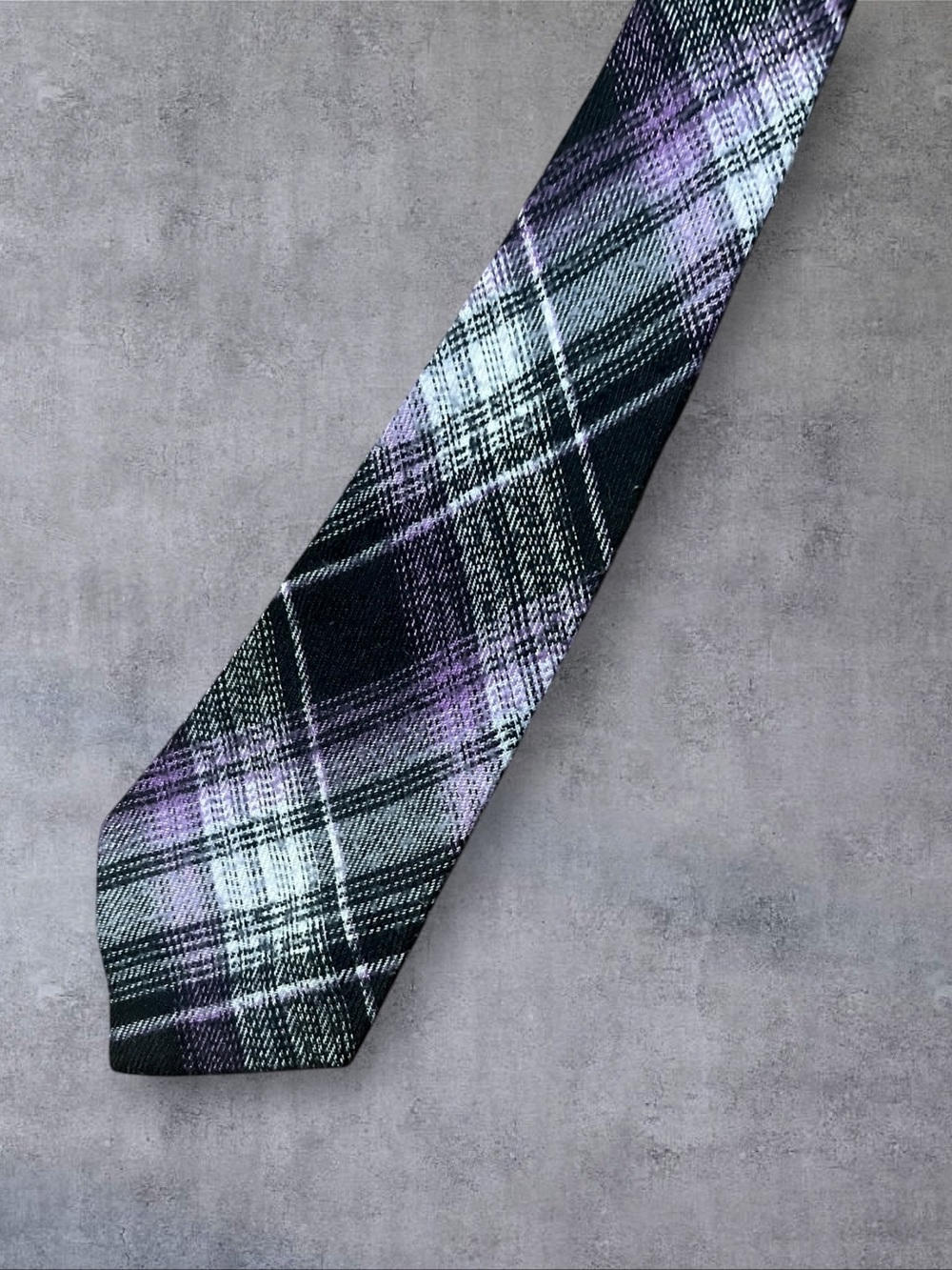 Purple & Black Youth Plaid Tie